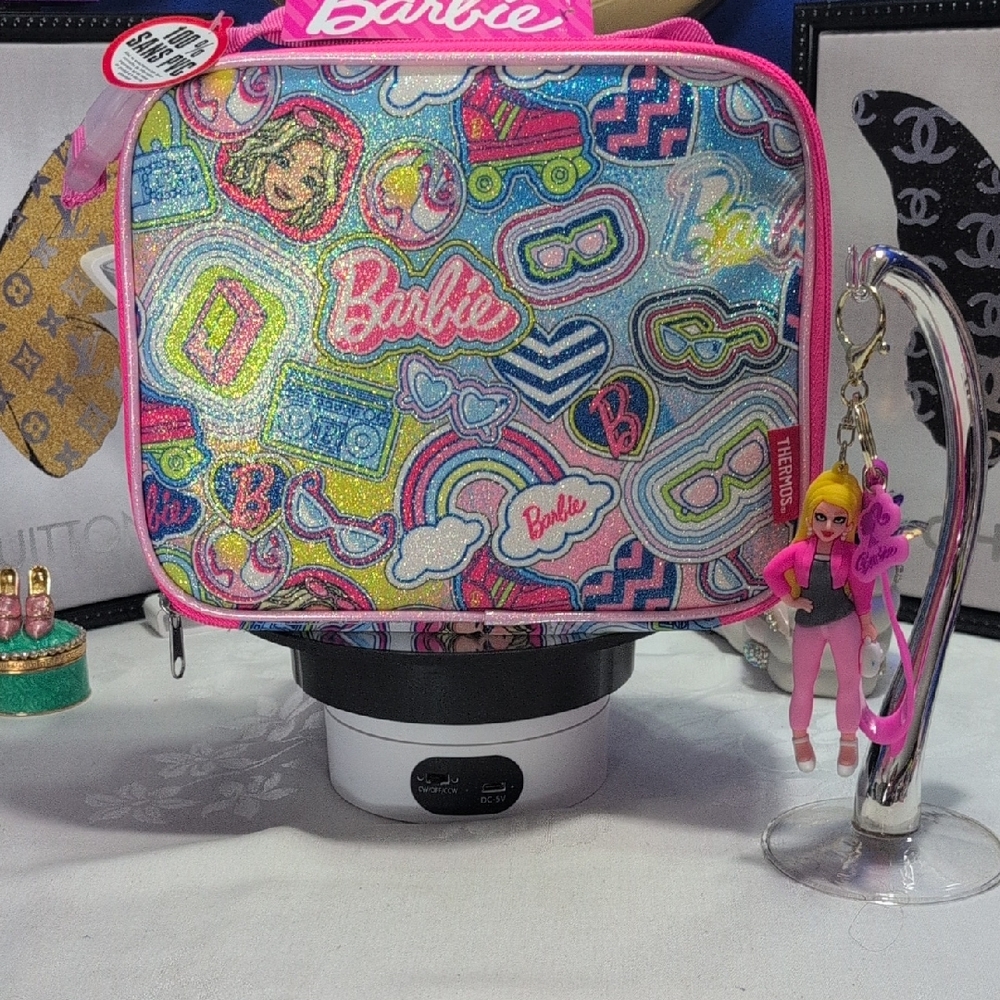 Thermos Barbie Glitter Lunch Bag - Pink and Blue